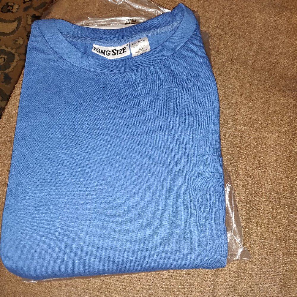 King Size Mens Long Sleeve  Pocket T-Shirt